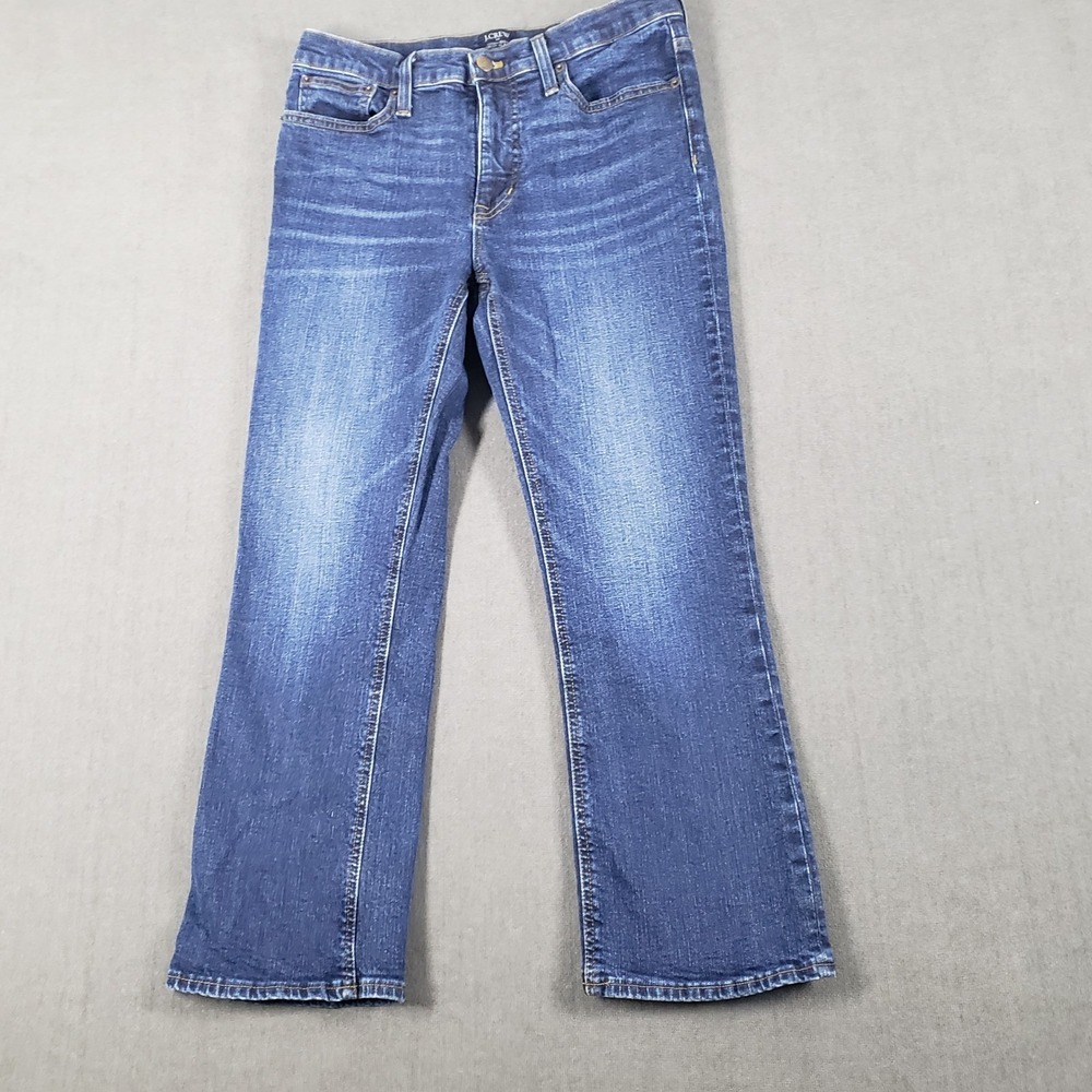 J. Crew Jeans Womens Size 29 Mid Rise Flare Crop‎ Denim Cotton Blend 5 Pocket